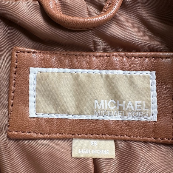 Michael Kors Leather Jacket Sz XS - Picture 3 of 8